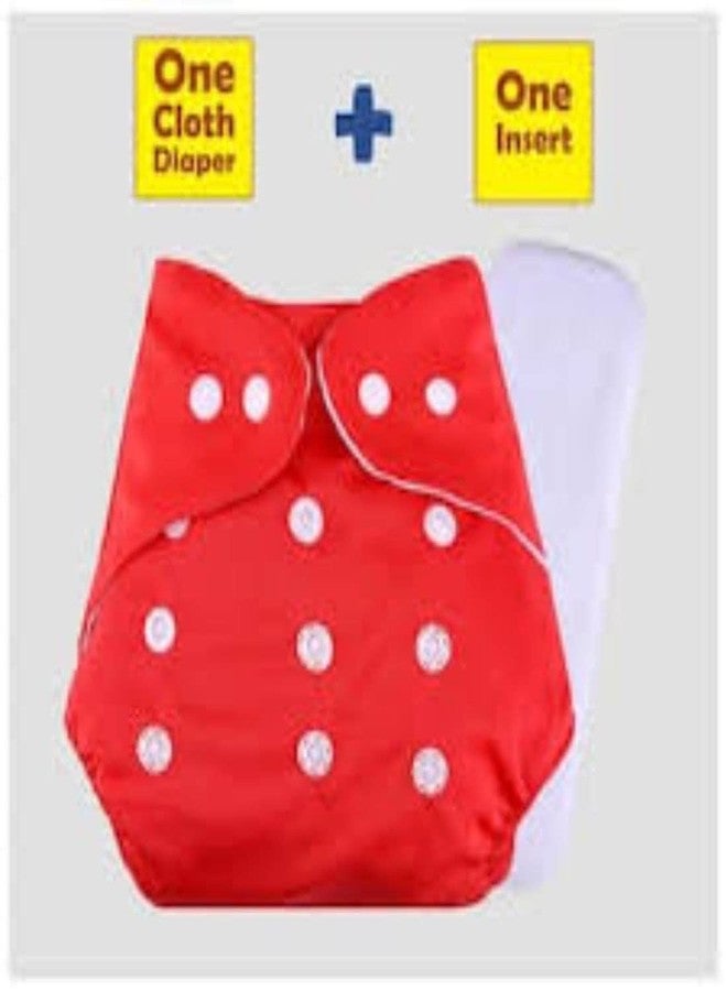 Miracle Moms Freesize Washable & Reusable waterproof Adjustable cloth diaper for babies from 5-17kgs-Pack of 1 cloth diaper with Organic cotton Pad | Red - Image 2