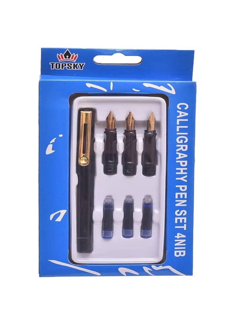 TOPSKY Arabic Ink Calligraphy Pen Set with 3 Pin - Black  - Image 1