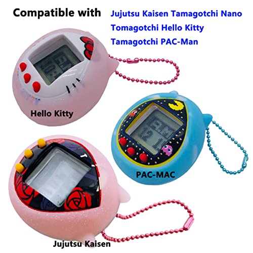 JCHPINE Silicone Cover Case for Jujutsu Kaisen Tamagotchi Nano, Protective Sleeve Skin for Tamagotchi Hello Kitty and for PAC-Man Device Interactive Game Machine(Only Cover) (Transparent Pink) - Image 3
