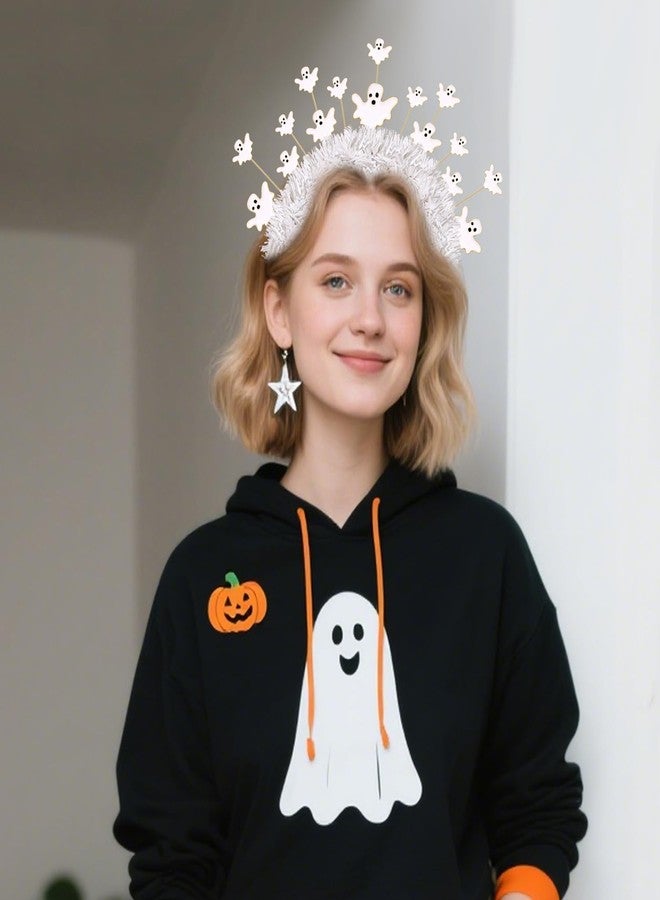 NVENF Halloween Headbands for Women Spooky Witch Ghost Headbands Gothic Halloween Accessories Costume Outfits Party Favors Decors Gifts (Pattern C) - Image 2