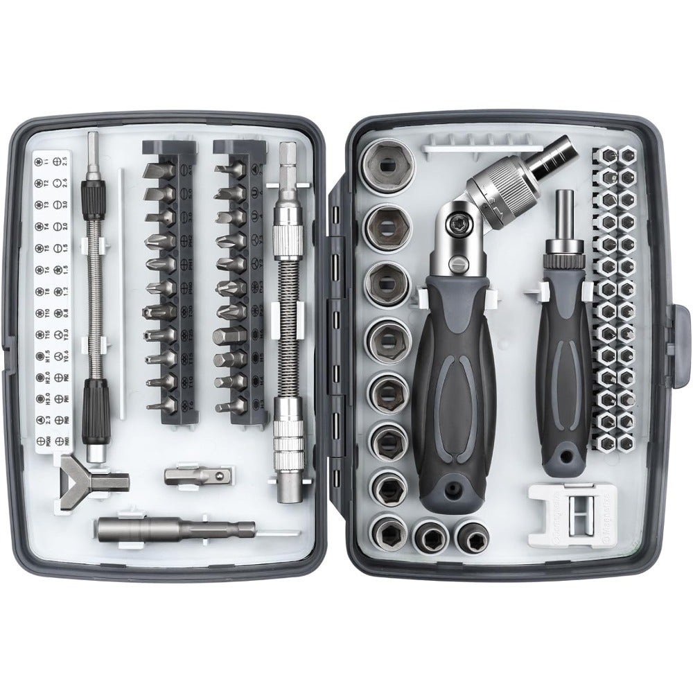 68-in-1 Ratcheting Screwdriver Set, Compact Pocket-Sized Tool Kit with Versatile Ratchet Handle for Mechanics, DIY, Bicycle, Car and Electronics Maintenance