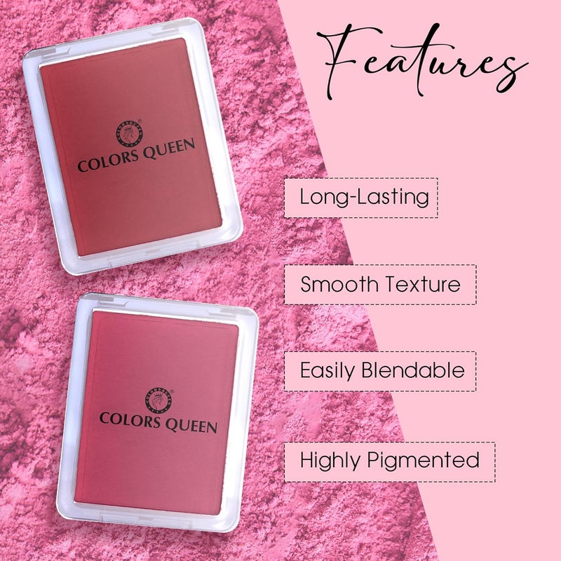 COLORS QUEEN Colors Queen Sweet Cheek Matte Blush Smooth Texture Lightweight Long Lasting Matte Blusher Palette Melts Effortlessly Highly Pigmented Blusher Palette for Face Makeup Shade 12 - Image 3