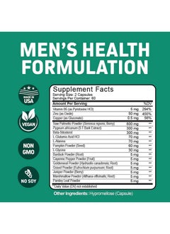 Herbtonics Herbtonics Prostate Support Supplement for Men's Health - Saw Palmetto & Beta Sitosterol Formula with Pumpkin Seed Oil - Promotes Prostate Health & Less Urination - DHT Blocker for Hair - 120 Capsules  - Image 1