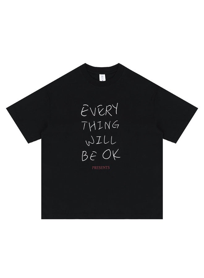 Creative Letters Simple And Versatile Casual Short-sleeved T-shirt - Image 1