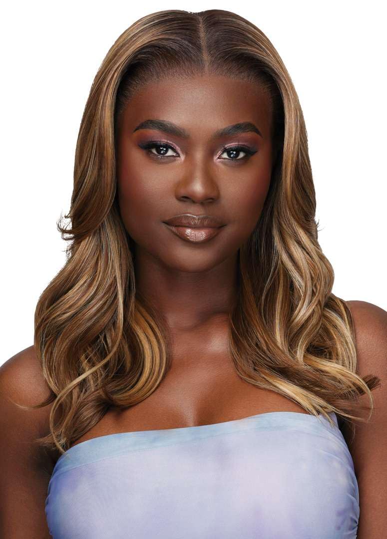 Outre Airtied 100% Fully Hand-Tied Wig - Human Hair Blend - Loose Body Wave 18" (OFF BLACK 1B)