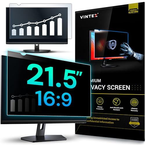 VINTEZ 21.5 Inch 16:9 Privacy Screen for Computer Monitor and Laptop - Anti Glare Protector Film Blue Light Filter Eye Protection - Computer Screen Privacy Shield, [1 Pack] - Image 1