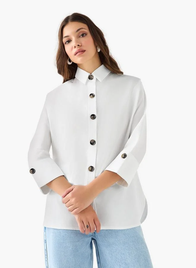 2Xtremz 2Xtremz Cotton Oversized Shirt 3/4 Sleeves