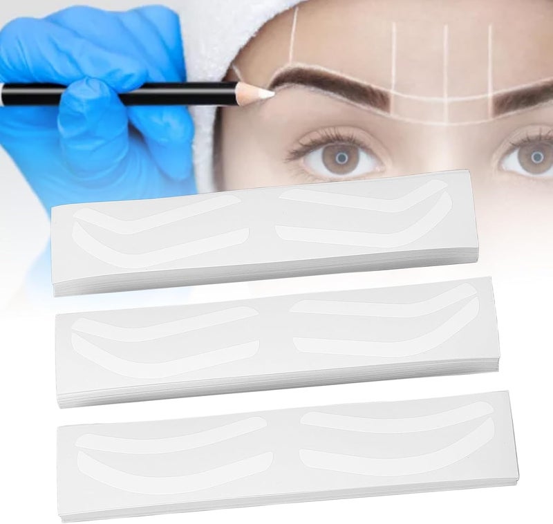 150 Sheets Eyebrow Airbrush Stencil, Disposable Eyebrow Shaping Template, Eyebrow Tint Sticker with Adhesive for All Face Shapes and Sizes, Includes 3 Curve Types A B C - Image 3