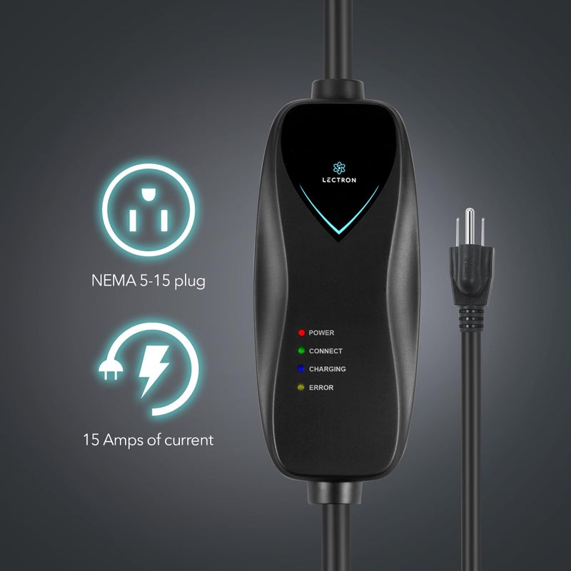 Lectron EV Charger, 16 ft Extension Cord & J1772 Cable - Portable Electric Car Charger for J1772 EVs and Plug-in Hybrid Vehicles - Image 2