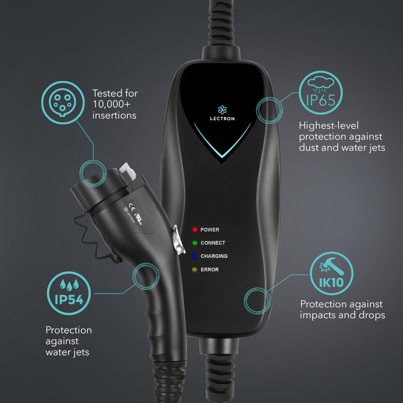 Lectron EV Charger, 16 ft Extension Cord & J1772 Cable - Portable Electric Car Charger for J1772 EVs and Plug-in Hybrid Vehicles - Image 5