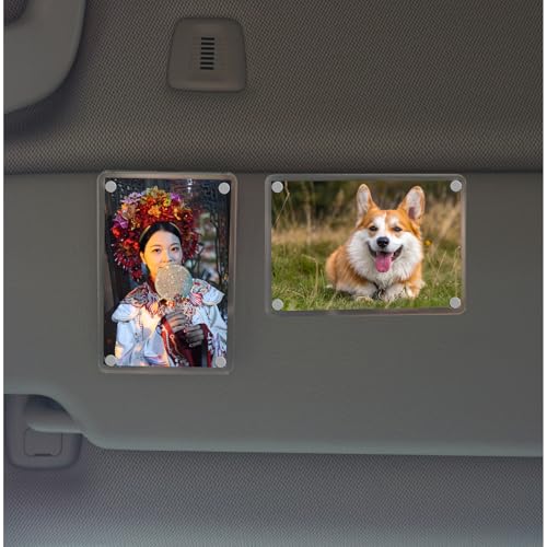 XMALL 2Pcs Car Picture Holder, Suitable for car Visor, Universal for Any Vehicle Model, Show Personal or Family Photos, Great Gift for Drivers, Car Accessories, Polaroid Photo Frame, 4.7"X3.1" - Image 3