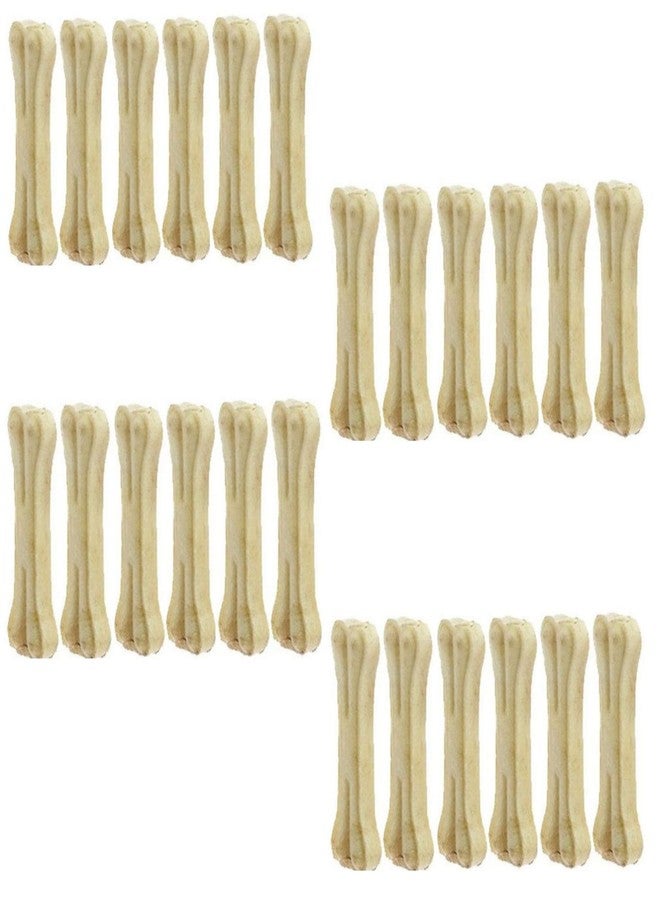 PETLICIOUS & MORE Rawhide Bone 6 Inch Dog Bones Pressed Bone Dog Bone (Pack Of 24), Chicken, Adult - Image 1