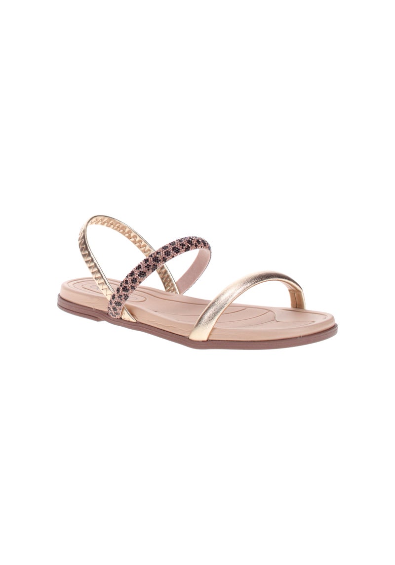 Beira Rio Ladies Flat Sandals Golden | Made In Brazil - Image 1