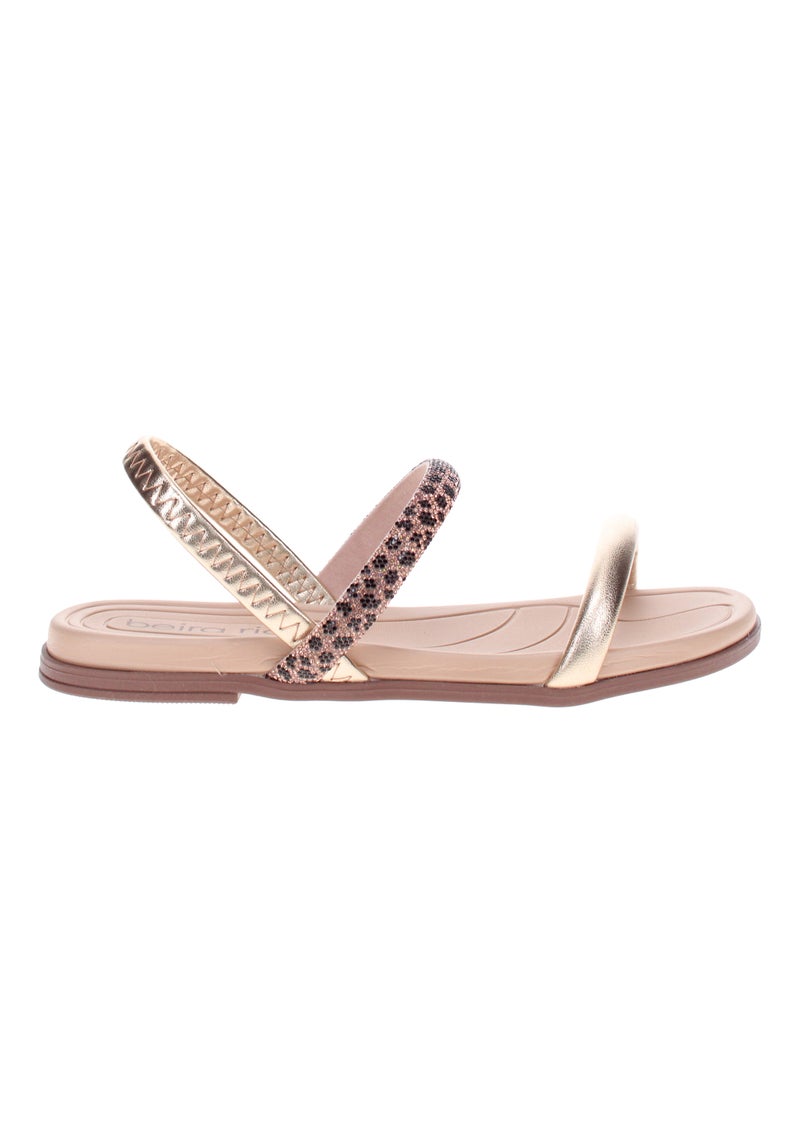 Beira Rio Ladies Flat Sandals Golden | Made In Brazil - Image 2