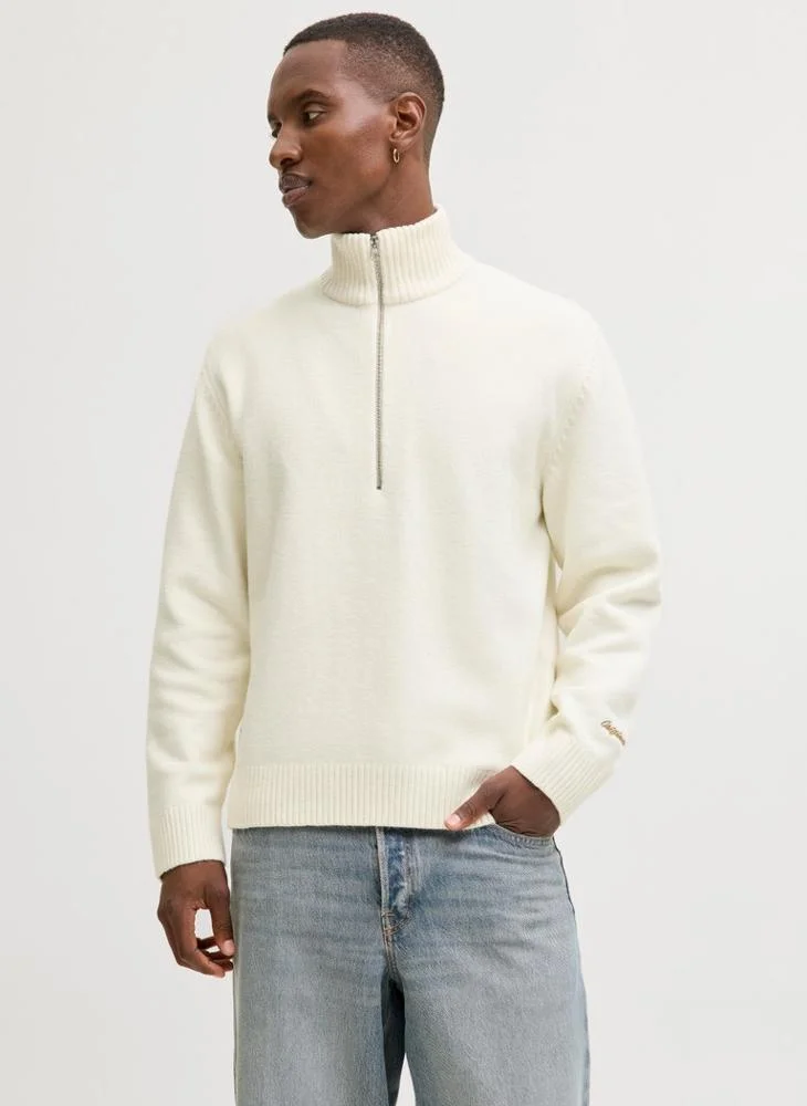 JACK & JONES Casual Half Zipup Sweater