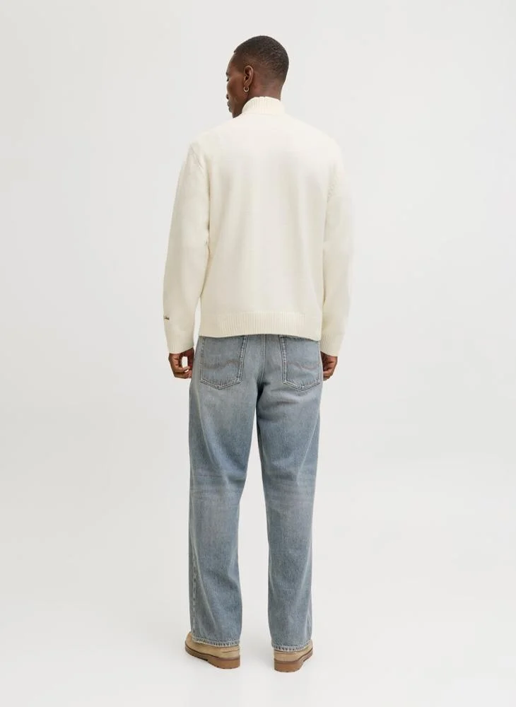 JACK & JONES Casual Half Zipup Sweater