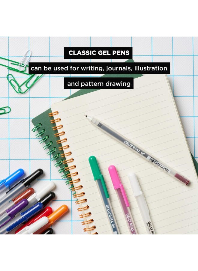 SAKURA Gelly Roll Gel Pens - Medium Point Ink Pen for Journaling, Art, or Drawing - Assorted Colored Ink - 10 Pack  - Image 4
