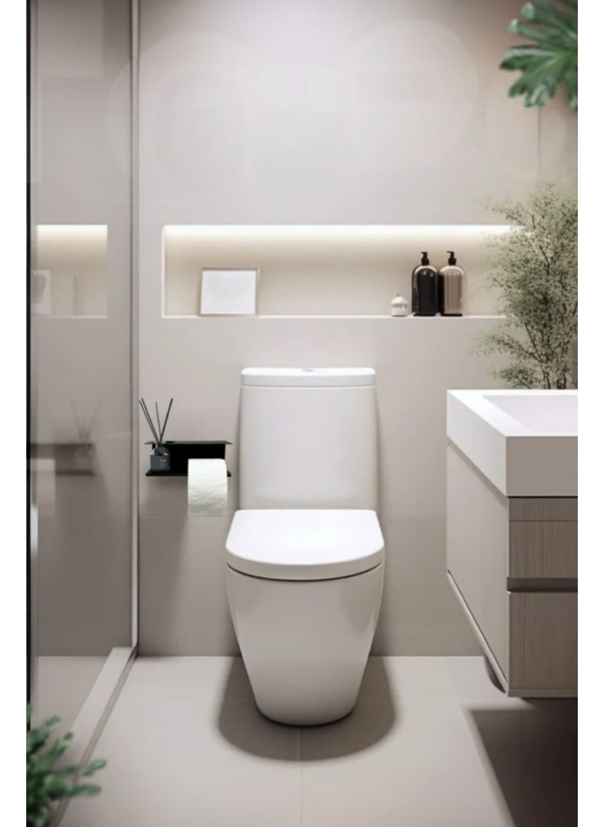 3Art Metal - Decorative Metal Adhesive Toilet Roll Holder - Modern Toilet Paper Hanger - Bathroom Holder - Image 1