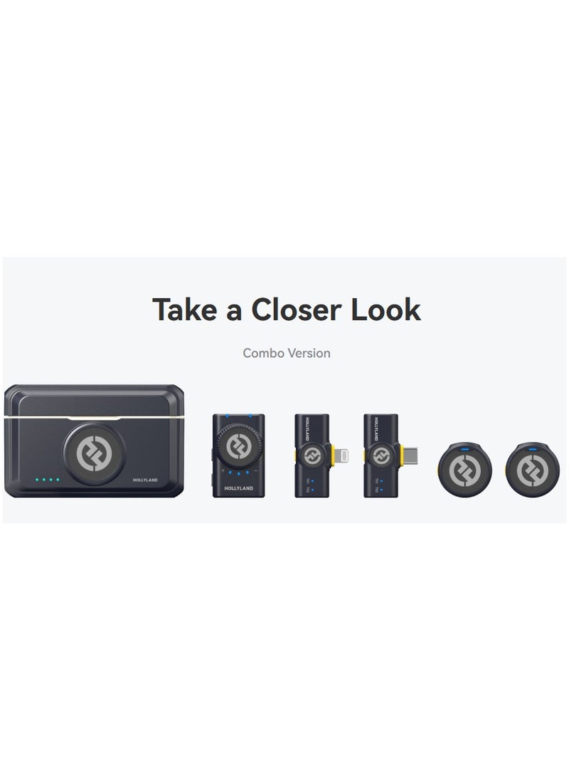 Lark M2 Wireless Lavalier Microphone (2TX+3RX) Compatible with Camera iPhone Android 1000ft LOS Range Hi-Fi Audio Noise Cancellation 40H Duration for Vlogging(Developed version)