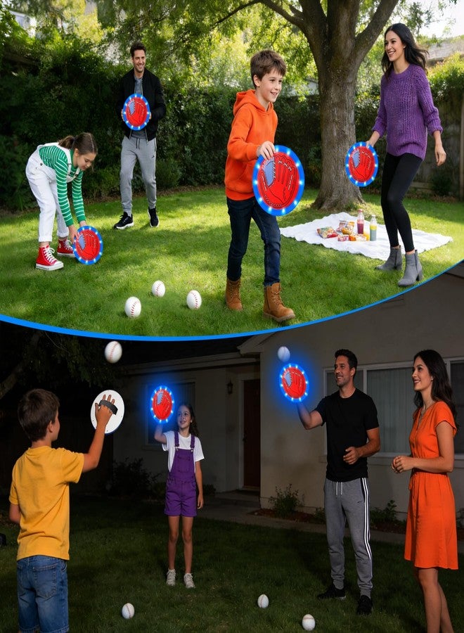 SETOXYX Toss and Catch Ball Game Set, Glow in The Dark, Kids Toddler Baseball Catch Ball Outdoor & Beach Toys, Family Games for Pool Yard Camping, Birthday Gift for Boys Girl - Image 5