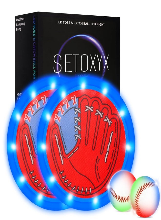 SETOXYX Toss and Catch Ball Game Set, Glow in The Dark, Kids Toddler Baseball Catch Ball Outdoor & Beach Toys, Family Games for Pool Yard Camping, Birthday Gift for Boys Girl - Image 1