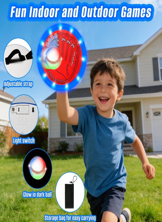 SETOXYX Toss and Catch Ball Game Set, Glow in The Dark, Kids Toddler Baseball Catch Ball Outdoor & Beach Toys, Family Games for Pool Yard Camping, Birthday Gift for Boys Girl - Image 4