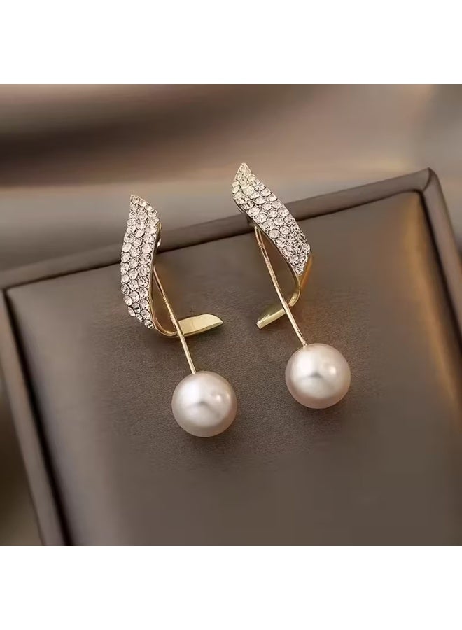 Goolsky 1 Pair Women'S Elegant Hanging Earrings - Minimalist Geometric Drop Earrings with Cascading Synthetic Gems, Everyday & Formal Jewelry for Weddings, Anniversaries, Parties - Year-Round Luxury Gift for Women, Party Accessories, Sophisticated Design - Image 2