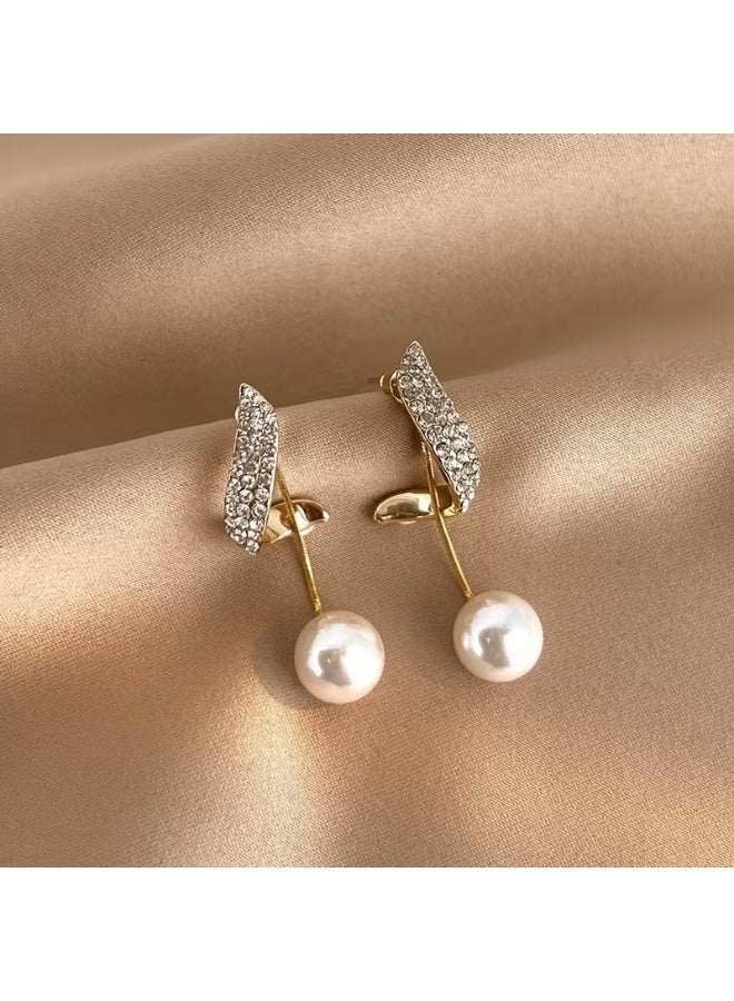 Goolsky 1 Pair Women'S Elegant Hanging Earrings - Minimalist Geometric Drop Earrings with Cascading Synthetic Gems, Everyday & Formal Jewelry for Weddings, Anniversaries, Parties - Year-Round Luxury Gift for Women, Party Accessories, Sophisticated Design - Image 1