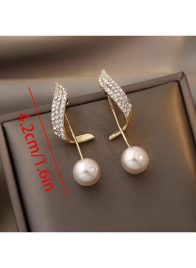 Goolsky 1 Pair Women'S Elegant Hanging Earrings - Minimalist Geometric Drop Earrings with Cascading Synthetic Gems, Everyday & Formal Jewelry for Weddings, Anniversaries, Parties - Year-Round Luxury Gift for Women, Party Accessories, Sophisticated Design - Image 4