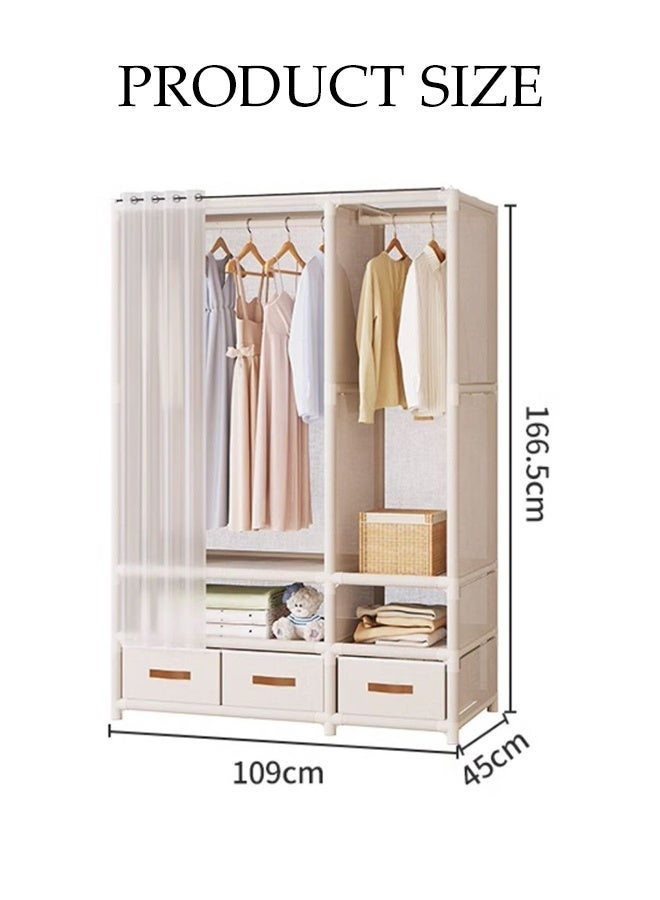 DUNISO Portable Wardrobe Closet, Clothes Storage Organizer for Home,  Freestanding Closet Organizer, Portable Closet Organizer with Non-woven Fabric Quick and Easy to Assemble Extra Strong and Durable - Image 2