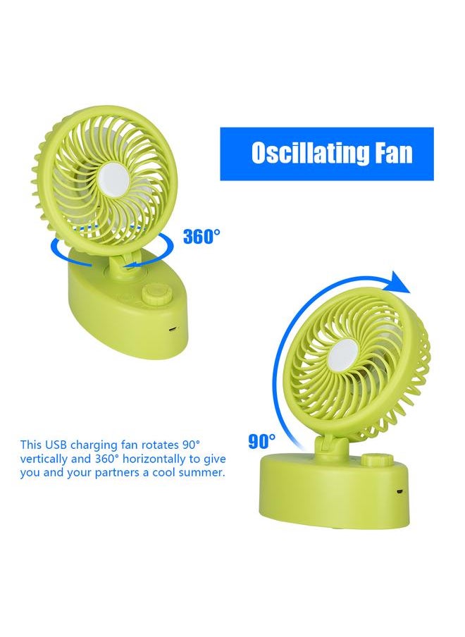 Thoraya - Strong Wind Oscillating Fan Indicator Light Stepless Wind Adjustment Rotary Fan Cooling - Green - Image 1