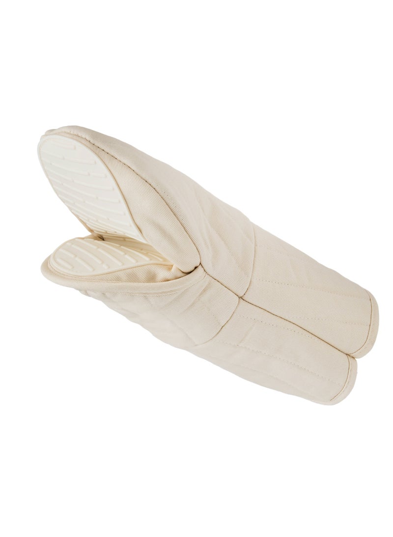 Dania Beige cloth and silicone thermal insulating gloves  - Image 1