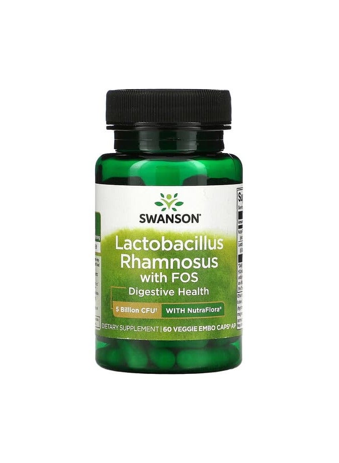 SWANSON Lactobacillus Rhamnosus مع FOS، 5 مليار وحدة تشكيل مستعمرة، 60 كبسولة نباتية