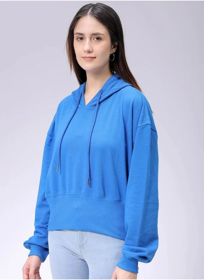 Freehand Women Regular Fit Solid Balloon Sweatshirt