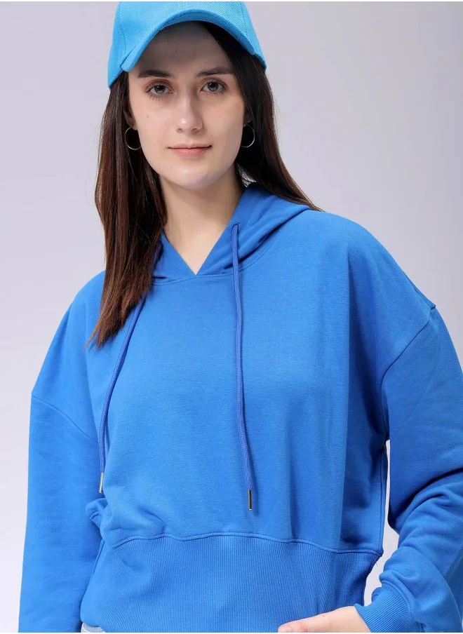 Freehand Women Regular Fit Solid Balloon Sweatshirt
