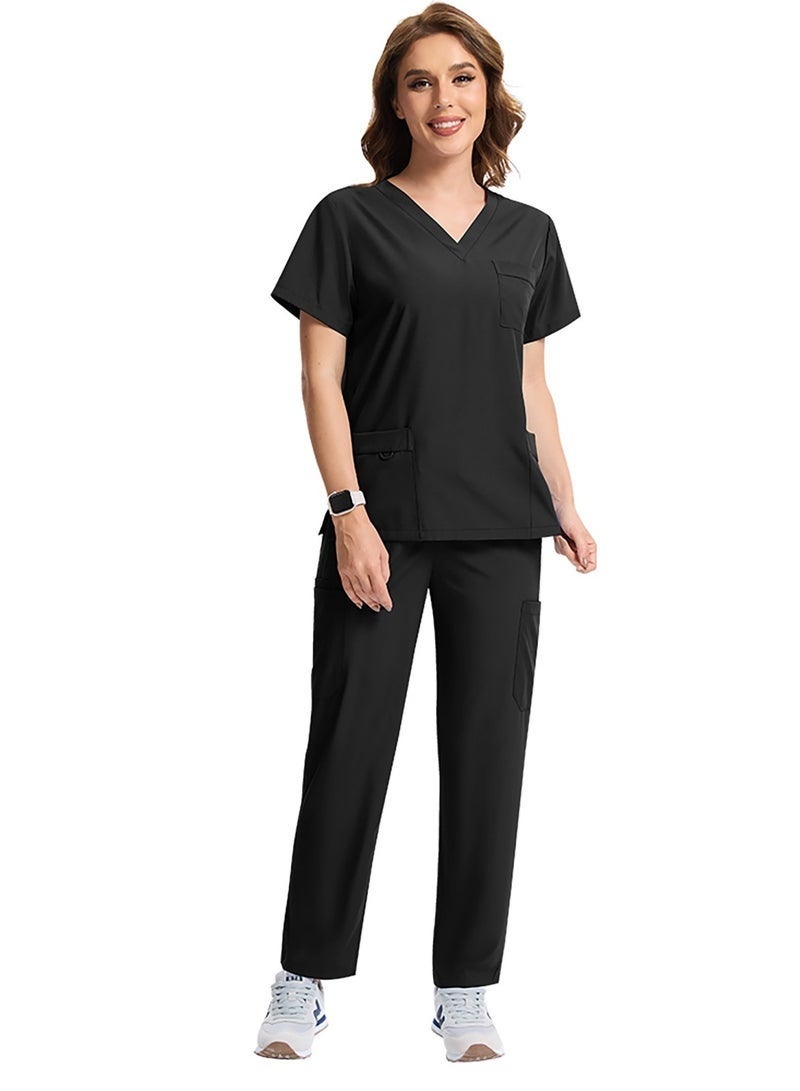 بمعنى سحر بمعنى حديقة زي طبي للجنسين، طقم مكون من بلوزة وبنطلون بفتحة رقبة على شكل حرف V، وقميص وبنطلون بأكمام قصيرة، وزي ممرضة مستشفى، وزي عيادة أسنان للجنسين، وزي عمل فني صيدلة. - Image 2