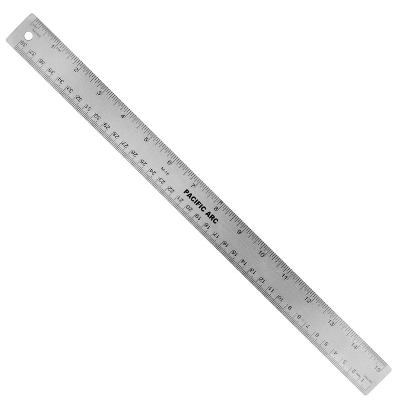 Pacific Arc Stainless Steel 15 Inch Metal Ruler Non-Slip Cork Back, with Inch and Metric Graduations - Image 5