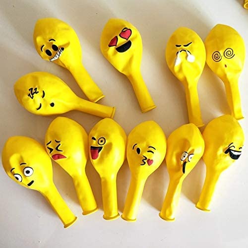 atorakushon Latex Yellow Smiley Face Expression 12"Inch Printed Balloons Pack Of 50 Decoretion for Children's Boys Girls Birthday Party Festive Kitty party Party Supplies - Image 3