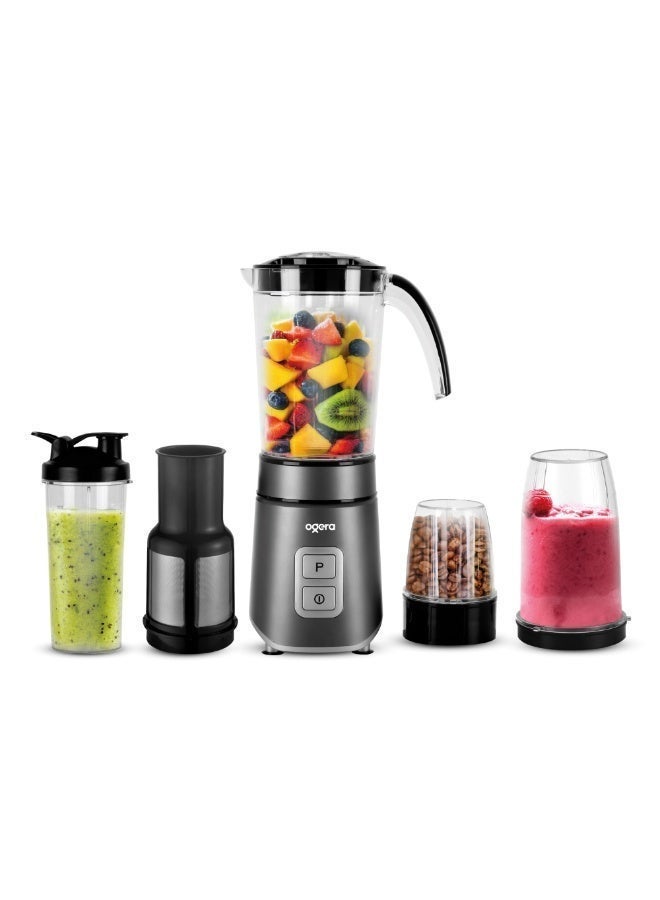 Ogera 5‑in‑1 Smoothie Maker 500W | Personal Blender with Multiple Jars & Attachments | 100% Copper Motor | Pulse Function | Grinder & Juicer Blender | OG151SB | 2 Year Warranty - Image 1