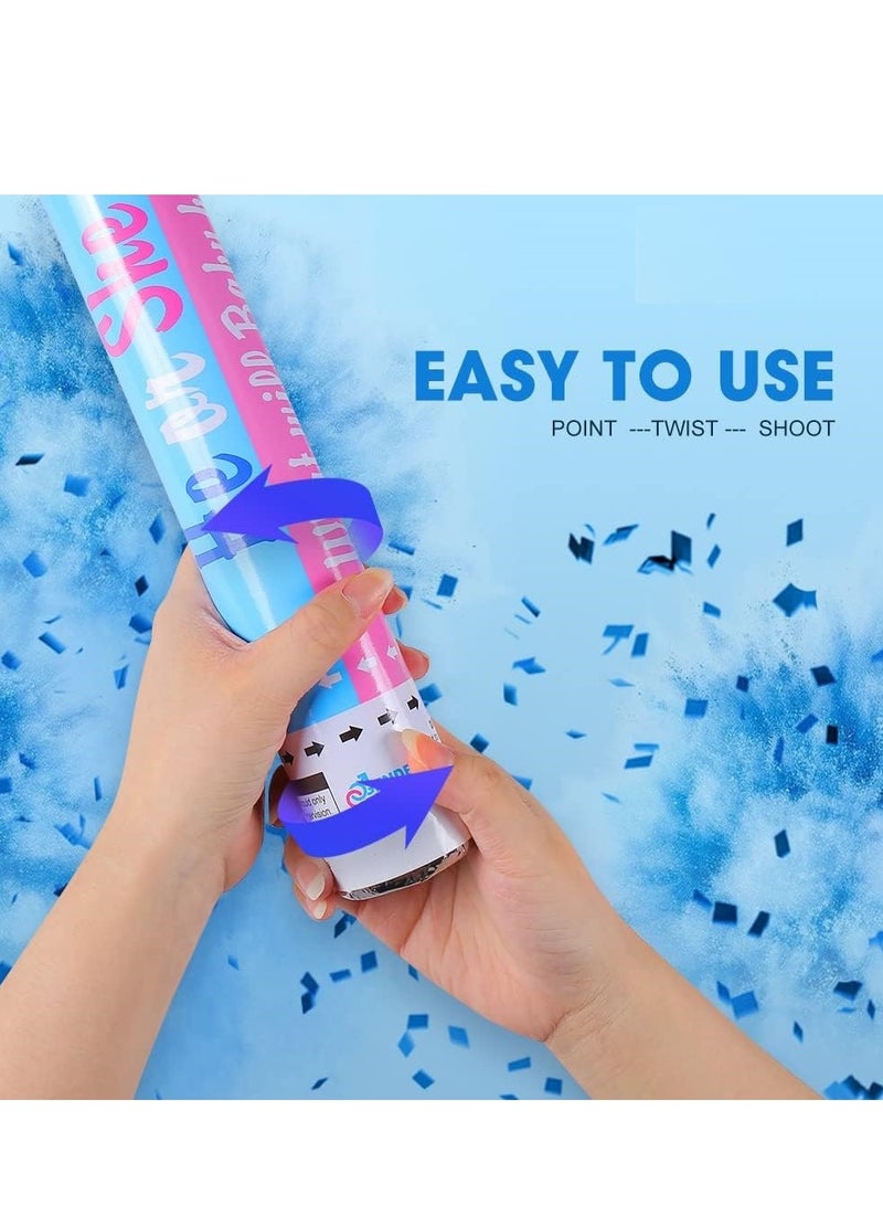 1 Pice Gender Reveal Powder Cannon Blue Gender Reveal Cannon  Gender Reveal Confetti Powder Cannon Blue Ideal For 1 Blue 38 CM - Image 4