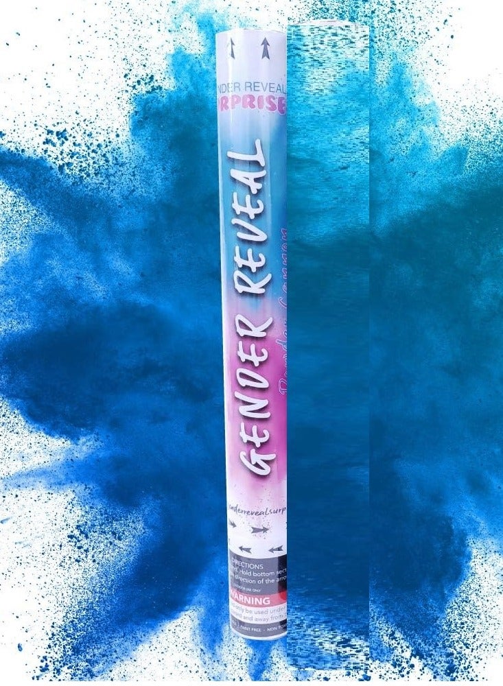 1 Pice Gender Reveal Powder Cannon Blue Gender Reveal Cannon  Gender Reveal Confetti Powder Cannon Blue Ideal For 1 Blue 38 CM - Image 1