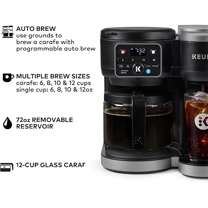 Renewed Keurig K-Duo Hot & Iced Single Serve & Carafe Coffee Maker, MultiStream Technology, 72oz Reservoir (Gen 2) (Renewed) - Image 3