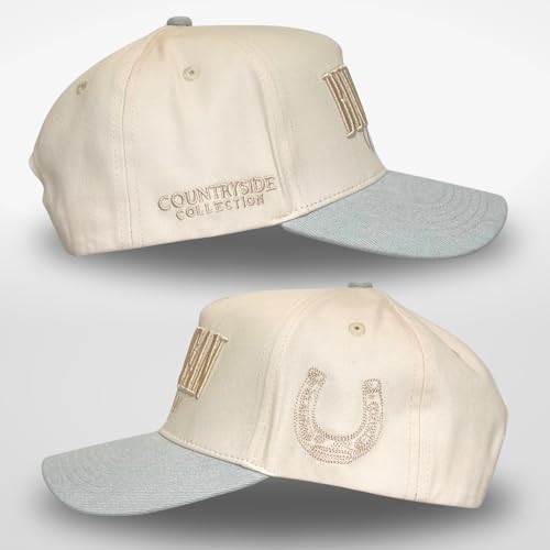 CITRUSY Vintage Western Trucker Hat | Men & Women | Embroidered Trendy Caps | Country Cute Hats for Cowgirls & Cowboys | Camo Denim Cotton Styles | Snapback Hat (Blue Jean Cowboy | Denim) - Image 3