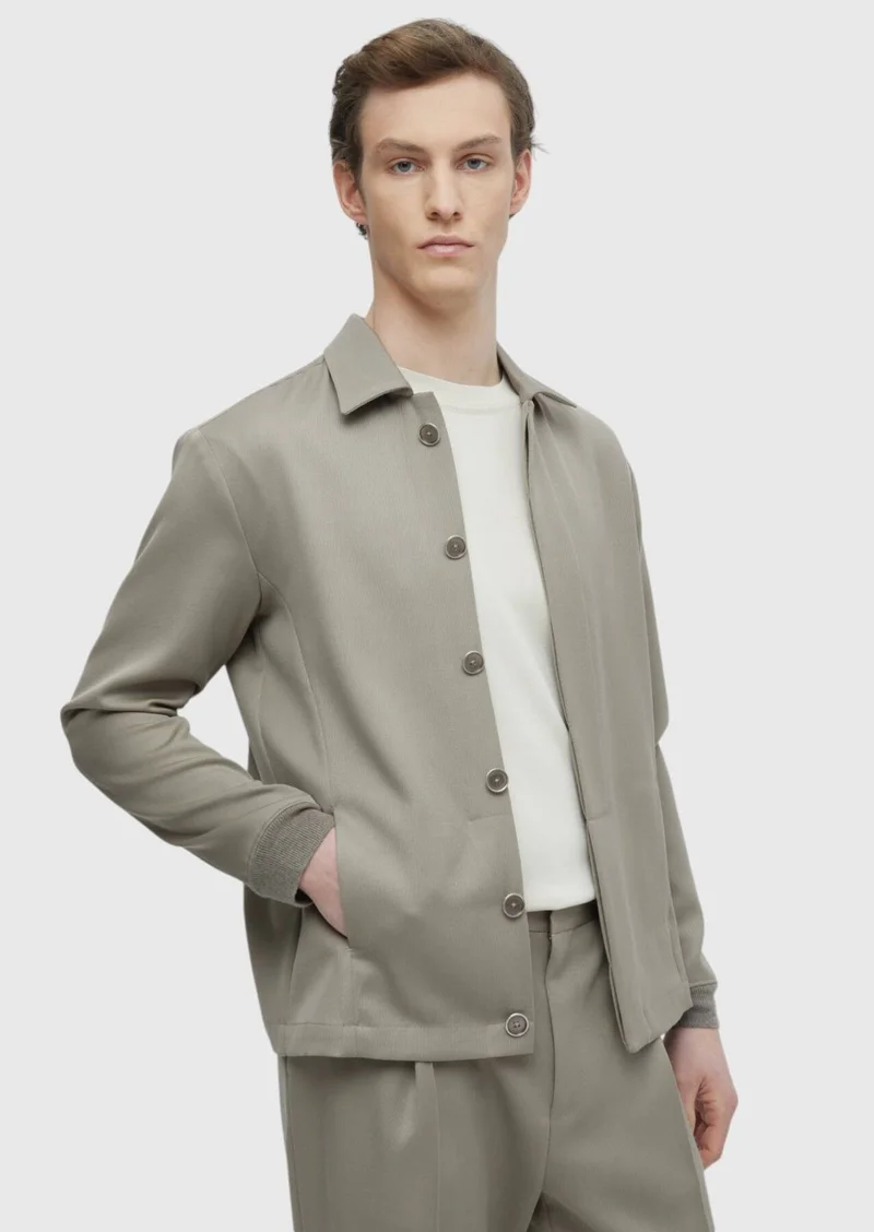 RAMSEY Beige Plain Comfort Fit 100% Wool Suit