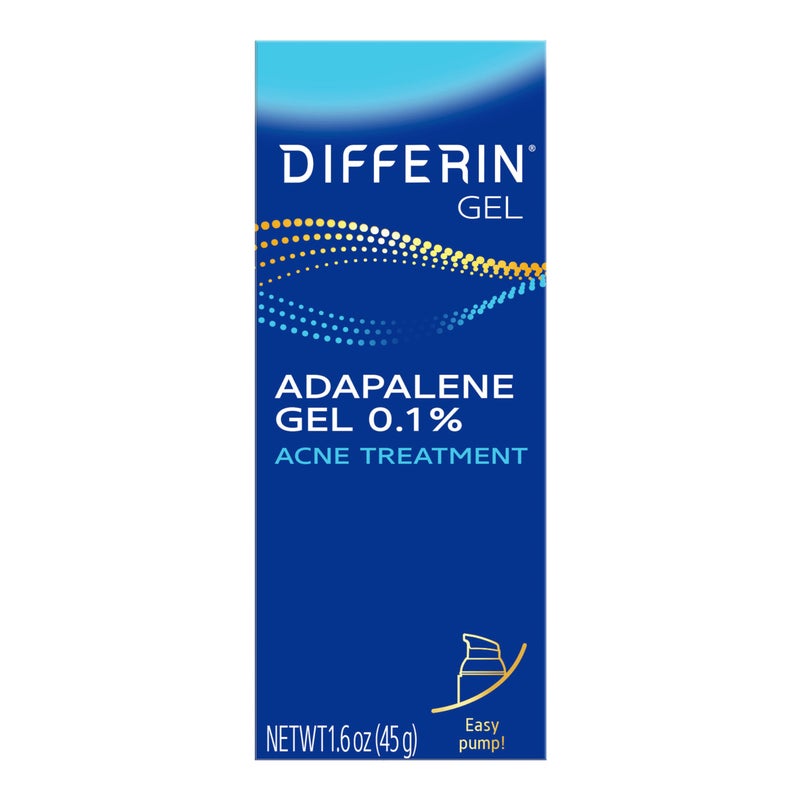 Differin Acne Treatment Gel, 90 Day Supply, Retinoid Treatment for Face with 0.1% Adapalene, Gentle Skin Care for Acne Prone Sensitive Skin, 45g Pump (Packaging May Vary) - Image 1