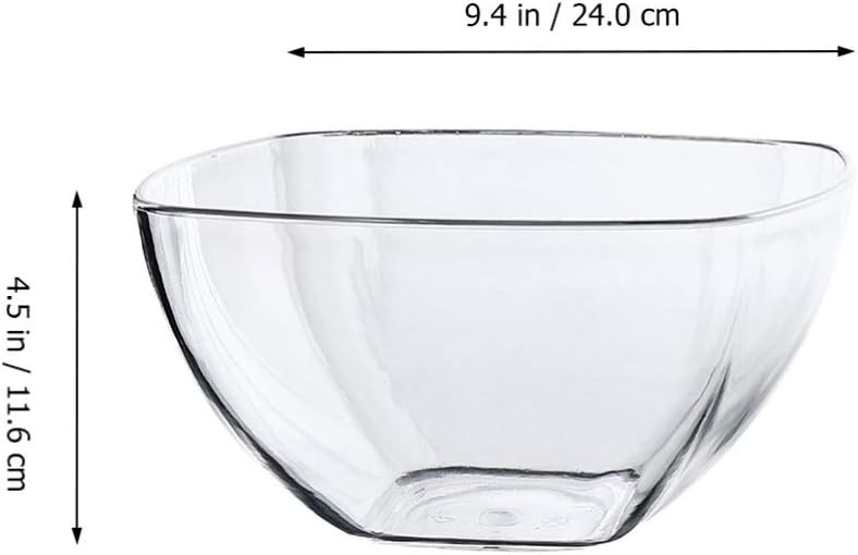 DOITOOL 1pc Acrylic Square Salad Bowl Capacity Food Serving Bowl for Vegetables Fruits and Salads Stylish Transparent Design Easy to Clean for Daily Use - Image 3