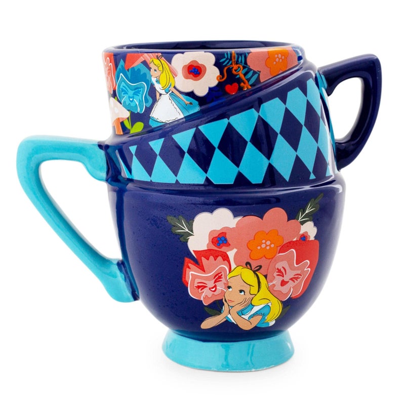 Silver Buffalo Alice In Wonderland Disney Stacked Teacups Sculpted Ceramic Mug | Large Coffee Cup For Espresso, Caffeine, Beverages, Home & Kitchen Essentials | Cute Mad Hatter Gifts | Holds 20 Ounces - Image 1