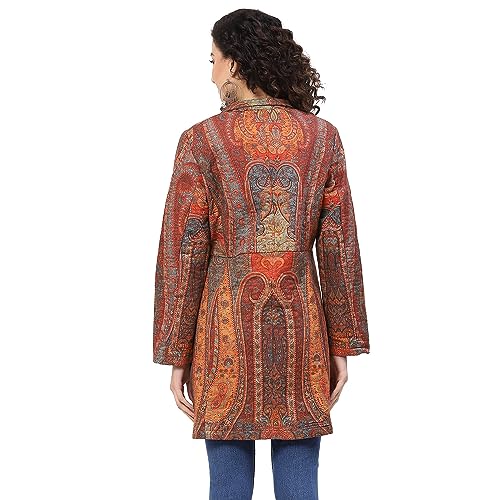 BIBA Women's Rayon Printed Mix and Match(COATS/JA18651_Burnt Orange_38), Mid-Thigh, XL - Image 4