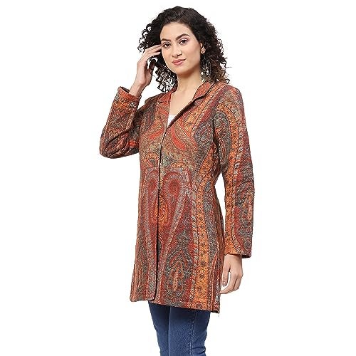 BIBA Women's Rayon Printed Mix and Match(COATS/JA18651_Burnt Orange_38), Mid-Thigh, XL - Image 2