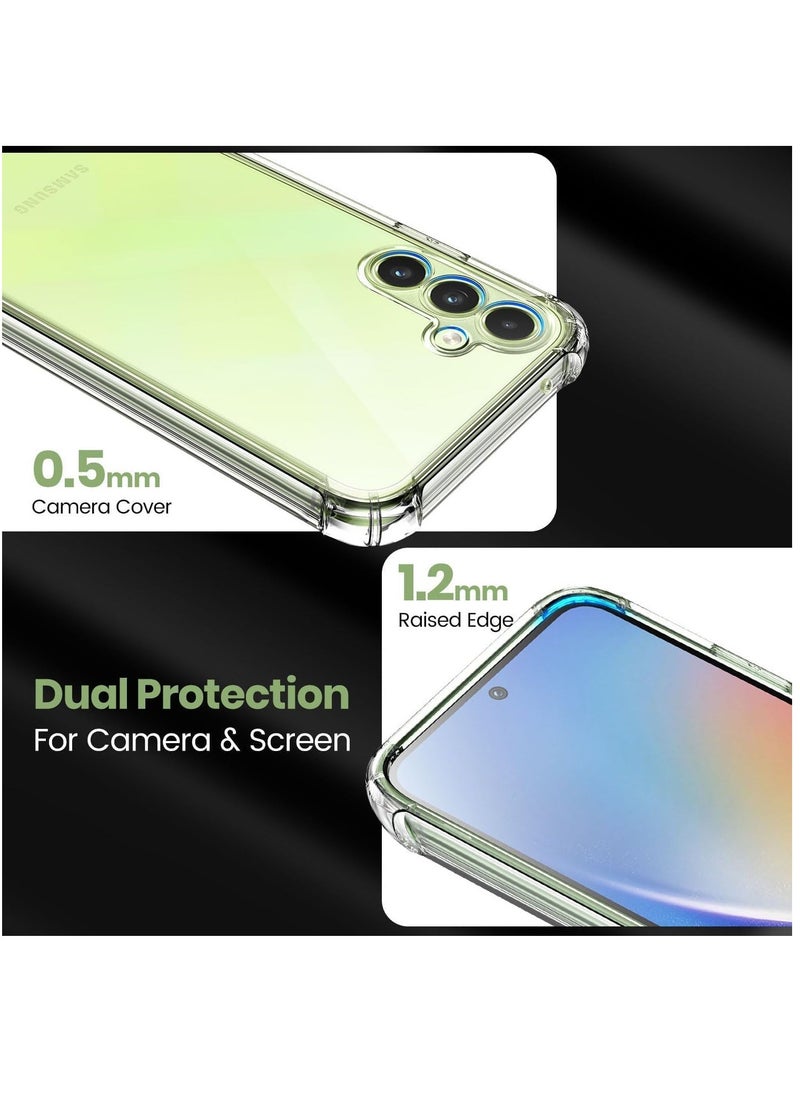 Raxoom Case for Samsung Galaxy A35 5G with 2 PCS Galaxy A35 Tempered Glass, Anti-Yellow Clear Soft TPU with Reinforced Corners Protective Case for Galaxy A35 6.6 inch (Galaxy A35 6.6 inch) - Image 4